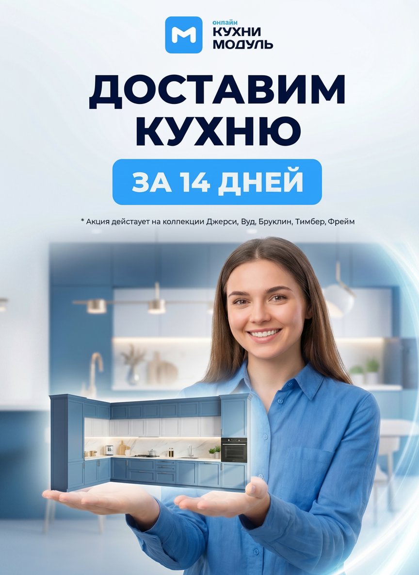 Доставим кухню за 14 дней