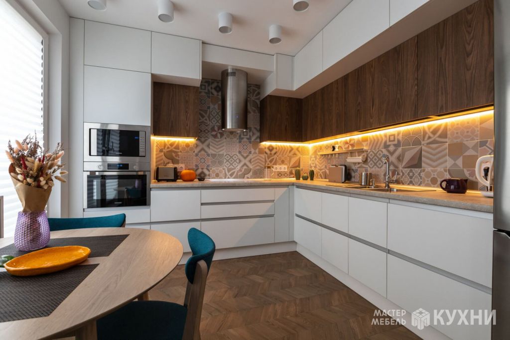 Угловая кухня Чикаго из акрила. Фото 1