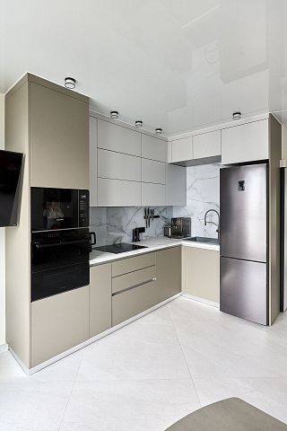 Современная кухня Джерси шелк. Коллекция Джерси. Размер: 3000x1250x2750 мм  - 1
