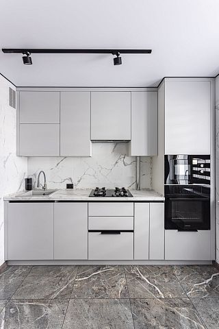 Прямая компактная кухня. Коллекция Джерси. Размер: 2800 Х 2580 мм  - 1