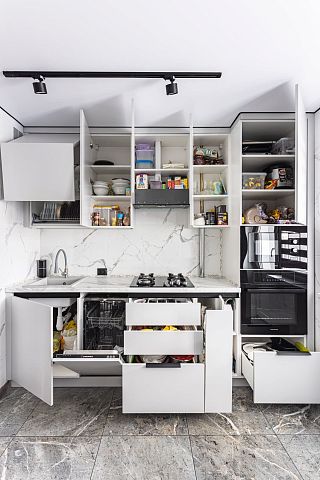 Прямая компактная кухня. Коллекция Джерси. Размер: 2800 Х 2580 мм  - 2