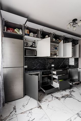 Прямая кухня Урбан с антресолями. Коллекция Урбан. Размер: 2630 Х 3823 мм  - 2