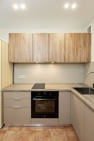 Стильная кухня для хрущевки. Коллекция Вуд. Размер: 2055 Х 1100 Х 2154 мм  - 2